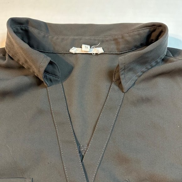 Maurices Womens Roll Sleeve Long Button Front Collared Blouse, Size 1X - Picture 3 of 7